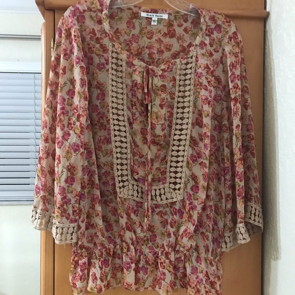 Boho Black Rain Top
